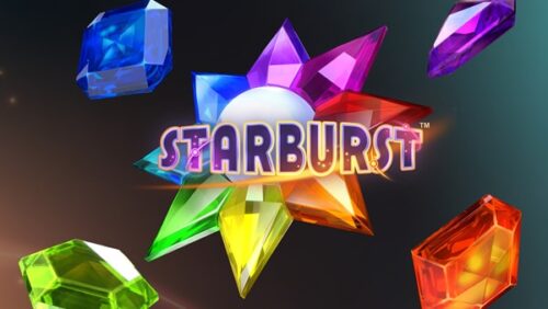 Vizual original al jocului Starburst cu pietre prețioase colorate