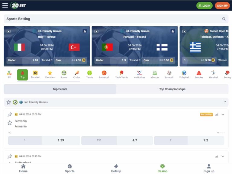 20Bet Sportsbook Recenzie – Bonus, Cod Promoțional și Pariuri Gratuite în Moldova