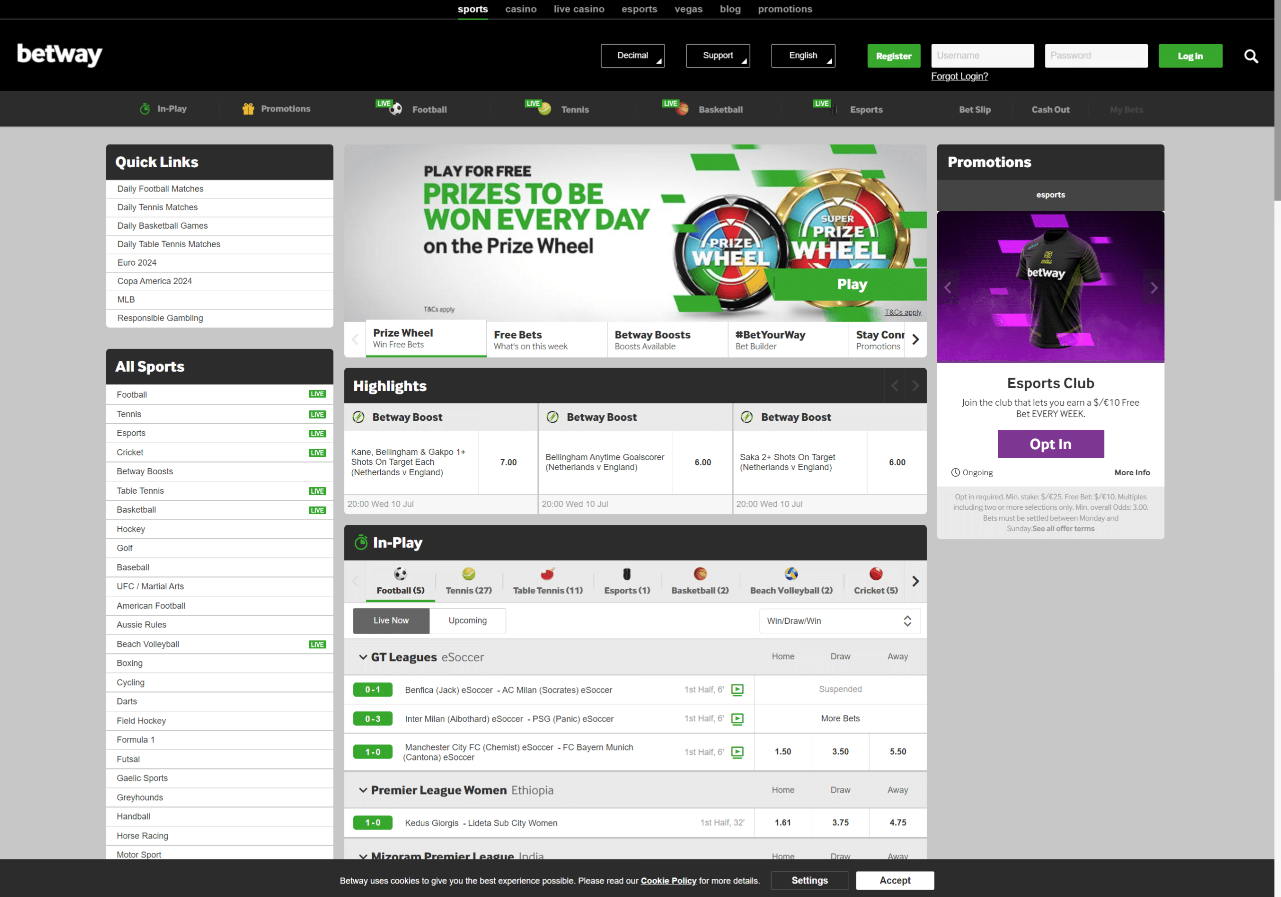 Betway Sport screenshot