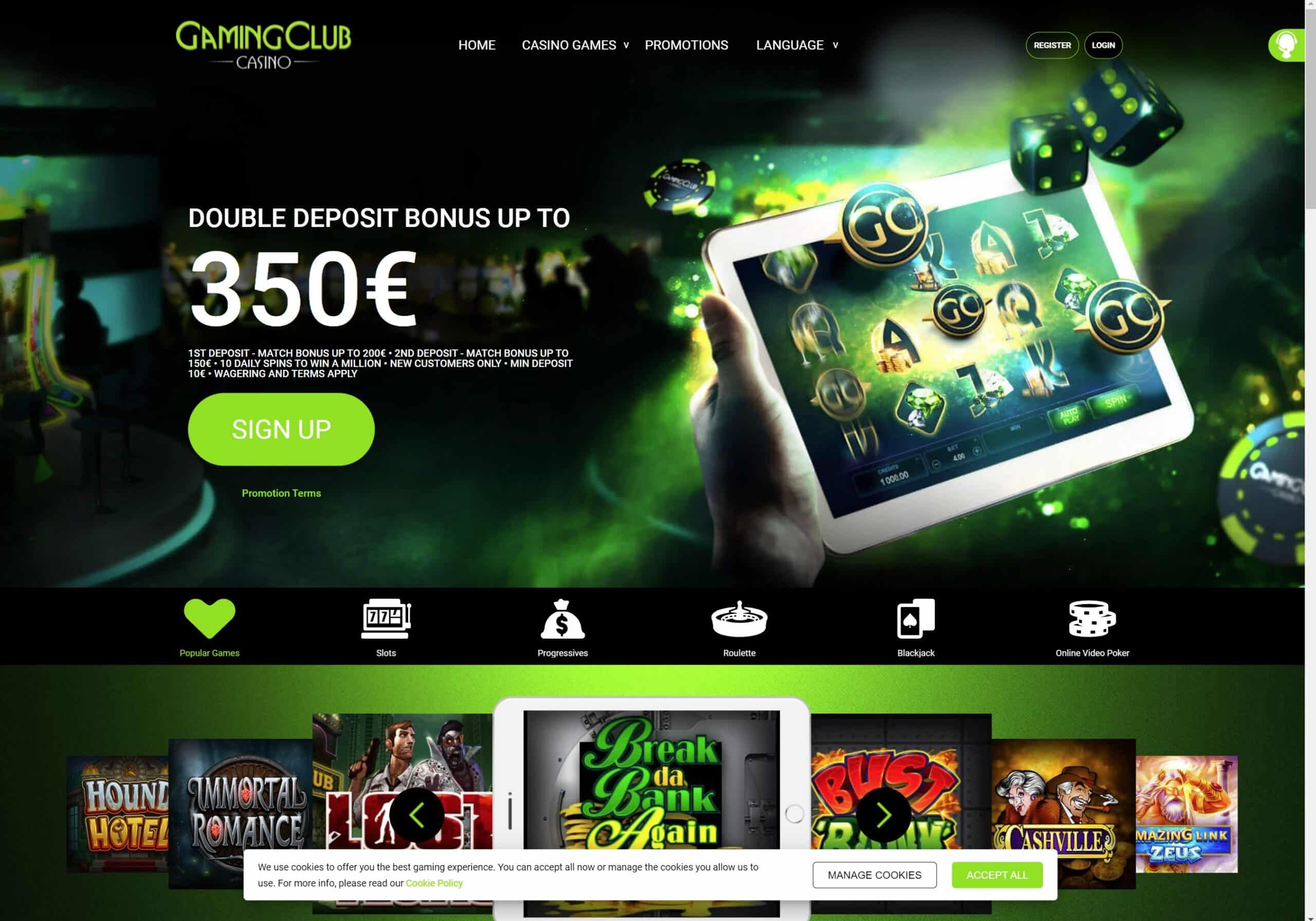 Gaming Club Casino screenshot