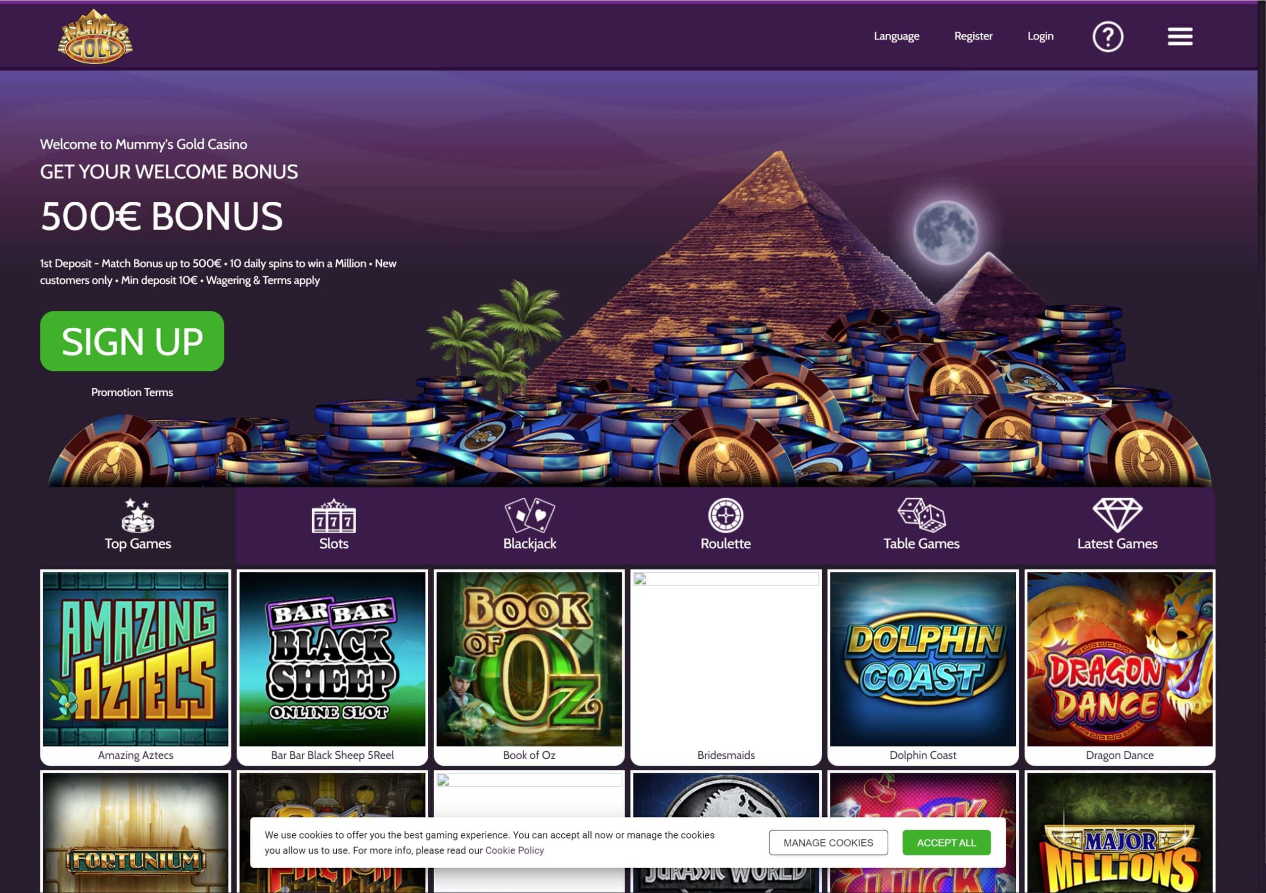 Mummys Gold Casino screenshot