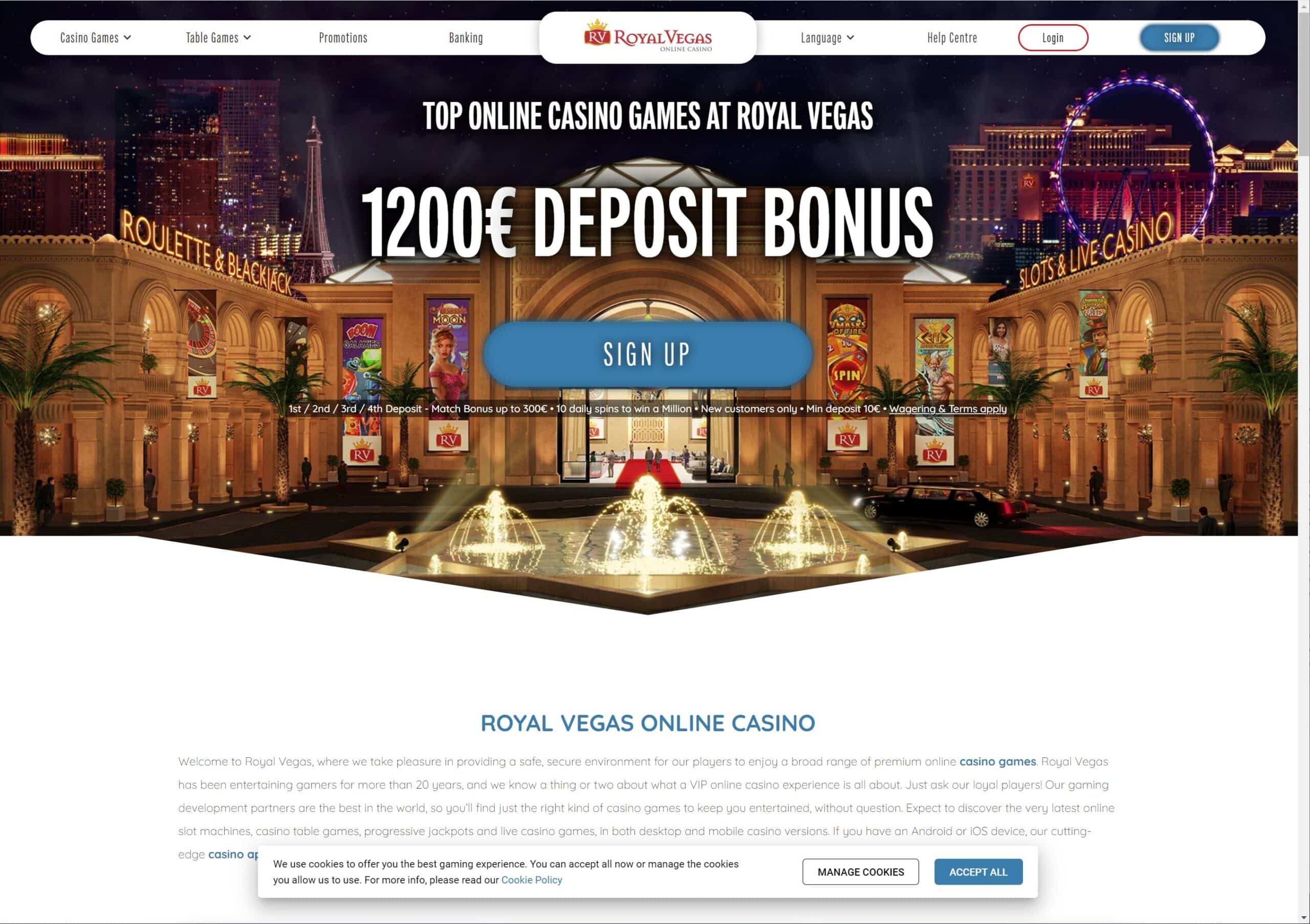 Royal Vegas Casino screenshot