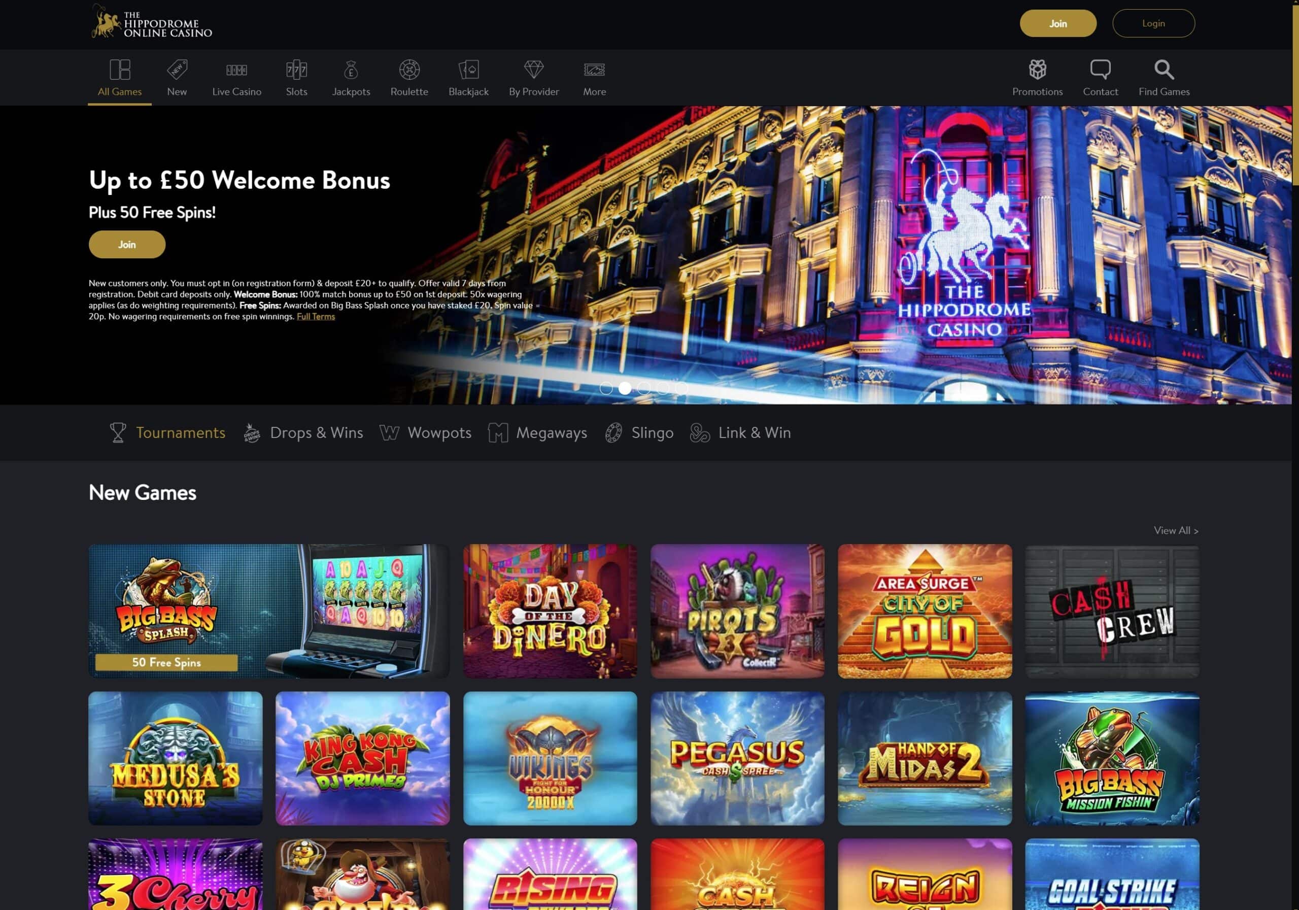 The Hippodrome Online Casino screenshot